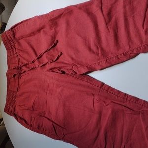 Old Navy Red Linen Soft Pants size XS